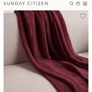 Sunday Citizen Burgundy Plush Throw Blanket